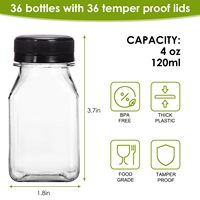 Bouteilles de jus réutilisables en plastique de 120 ml (4 oz) pour jus, lait, smoothies et autres boissons – Stock local US