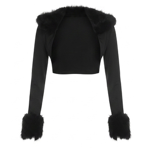 Viviblook Q26ST189 Ensemble trois pièces sexy pour femme, haut court sans bretelles à manches longues et pantalon, couleur unie, collection automne - Product Image 3