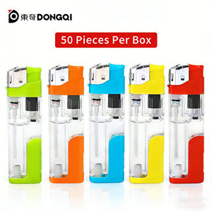 Briquet à <span class=keywords><strong>gaz</strong></span> électrique rechargeable moderne pour le camping, à flamme douce, en plastique, avec lumière LED pour cigares et cigarettes - Product Image 5