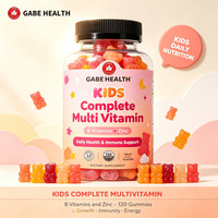 Groothandel Kinder Multivitamine Gummies 120 stuks B-complex Zink Voeding Groei Immuniteit Gelatinevrij Fruit smaak voor Kinderen OEM