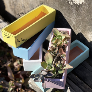 Maceta Rectangular de Cerámica para Jardín, para Vegetales y Suculentas, Maceta Larga de Arcilla con Orificio de Drenaje, Ecológica y Duradera - Product Image 6