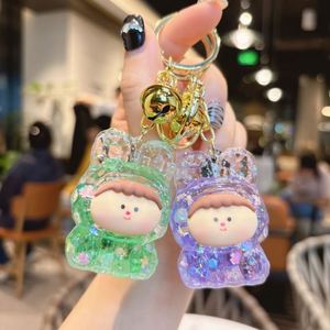 พวงกุญแจเรซิ่นการ์ตูนใหม่ งานฝีมือเรซิ่นน่ารัก เรืองแสงได้ ของตกแต่งคุณภาพสูง จี้ทรายเหลว 3 มิติ พวงกุญแจเรซิ่นการ์ตูน - Product Image 3