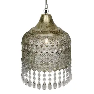 Retro Metal ev aydınlatma el işi fas yaldızlı Metal kolye işık lüks boho/türk avize fener asılı lambalar