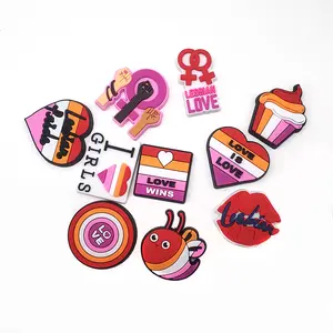 Personalized Pvc Shoe Charms Pins Rainbow Love Series Shoes pride accessories Colorful Shoe Decorations Clog Charms Wholesale