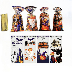 Wholesale Halloween Candy Bags 4 Designs Mixed OPP Clear Trick or Treat Gift Packaging Bags for Halloween Party Snack Biscuit - Product Image 4