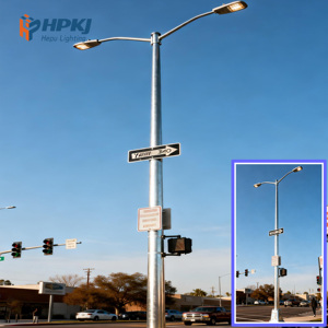 Poste de Alumbrado Público de Acero Galvanizado en Caliente Hepu, Poligonal, de 5M-35M, con Luces Solares de Alta Calidad para Exteriores - Product Image 3