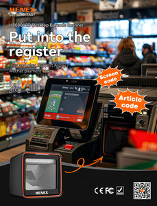 HENEX ad alta risoluzione Scanner QR Code 2D cablato Omni-direzionale desktop Scanner di codici a barre per supermercato droghiere - Product Image 2