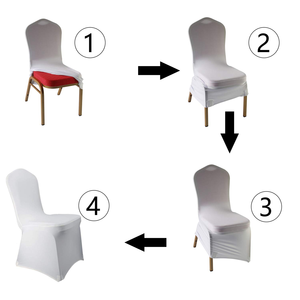 White Scuba Spandex <b>Stretch</b> Wrinkle Free Durable <b>Machine</b> Washable Universal Size Wedding Chair Covers - Product Image 3