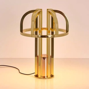 Modern Gold Metal <b>Table</b> <b>Lamp</b> Led Light Source E27 Bulb <b>Base</b> Switch Control For Living Room Bedroom Desk Lighting - Product Image 1