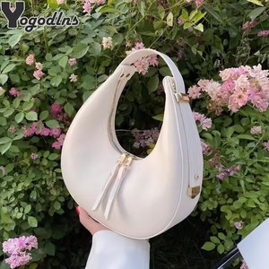Fashion Design Tote Bags for Women Luxury Half Moon Hobo Bag Lady Brand Shoulder Bags PU Leather Armpit Clutch Handbag and <b>Purse</b> - Product Image 3