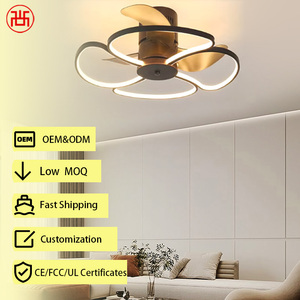 Modern Metal Petal-Shaped LED Ceiling Fan Light Remote Control App-Controlled DC Motor Energy Saving Quiet Design Electric - Product Image 1