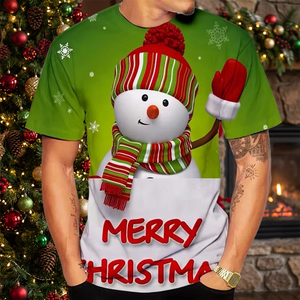 Unisex 2025 Red Merry <b>Christmas</b> <b>T</b>-<b>Shirt</b> <b>Ladies</b> & Men's Oversized Cotton <b>Christmas</b> Logo Printed Wholesale <b>Christmas</b> <b>T</b>-<b>Shirt</b> - Product Image 2