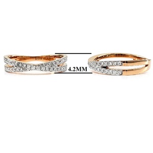 Short Lead Time Reliable High End 18k Rose Gold Platinum Real Diamond Twist Engagement Ring Half Way Band Trendy Party Wedding - Product Image 3