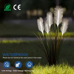 PVC Luminous Reed Lamp Belt Holiday Landscape Decorative Lights Ground Plugged Light Wheat Reed Lamp Green LED Solar DC 12V 97