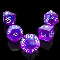 Sharp Edge Améthystes RPG dnd dice Set Jeu de société de rôle avec D4 D6 D8 D10 D % D12 D20 Idéal pour les jeux de donjons Dragons du MDN