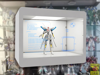 Boîte interactive d'animation vidéo holographique 3D de 55 pouces pour l'extérieur, écran tactile holographique OEM, vitrine transparente LCD, Holobox