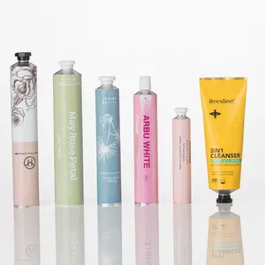 Customized Printing Holographic Stamping 90g Collapsible Hand Cream Cosmetic Aluminum Packaging Tube