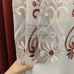 Juego de 4 Cortinas de Lujo al por Mayor, Bordadas, Transparentes y Opacas para la Sala de Estar, Cortinas para Ventanas de Habitación - Product Image 4