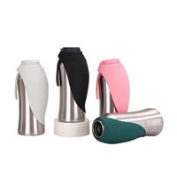 Bouteille d'eau portable pour chien Petop, pliable, en acier inoxydable solide, anti-fuite, isolée, de qualité alimentaire, pour les voyages
