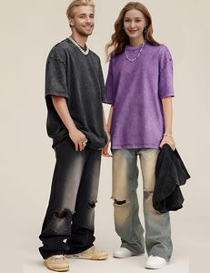 Venta al por mayor Vintage 100% algodón camiseta cuello redondo deportes al aire libre camisa gráficos peso pesado Hombre Ropa imprimir Logo en blanco - Product Image 2