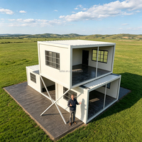 Maison préfabriquée modulaire de luxe à double étage empilable, conteneur mobile démontable, bureau, atelier, hôtel
