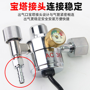 Ac 36V Co2 Pressure Regulator Stainless Steel With Gauge For MIG MAG Welding Machine - Product Image 3