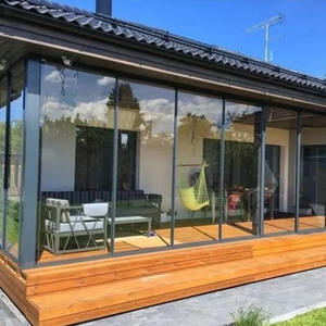 意大利铸铝外门 现代入口铝制旋转门 全景一体玻璃门 - Product Image 6