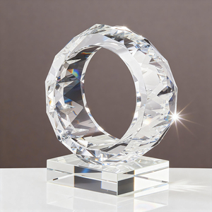 Cincin keberuntungan kristal buatan tangan yang indah tahan lama dengan ukiran Laser pesona bersinar untuk berkah dan dekorasi rumah Modern mewah - Product Image 5