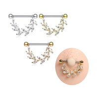 Bijou de piercing de téton pendulaire Vine Xinfocus, piercing de téton scintillant Marquise, bijoux de piercing corporel tendance pour femmes et hommes