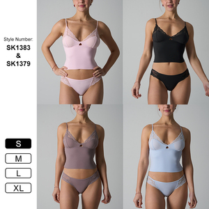 Conjunto de Lencería con Encaje para Mujer, Camisola y Braguita Suaves y Cómodas, Ropa de Dormir Sexy y Ligera - Product Image 3