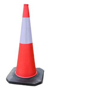 กรวยจราจร EVA ขนาด 100 ซม. ฐานยางสะท้อนแสงความเข้มสูง กรวยเตือนภัยบนถนน - Product Image 1