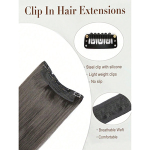 Extensions de cheveux longs et raides de marques nationales 50CM 60CM 70CM 80CM 100CM, en fibre haute température, densité 200%, invisibles et sans couture - Product Image 3