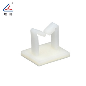Clip de câble en nylon Lianyang, taille personnalisée, adhésif, fixation de faisceau de câbles, moulage par injection blanc PA66ROHS - Product Image 4