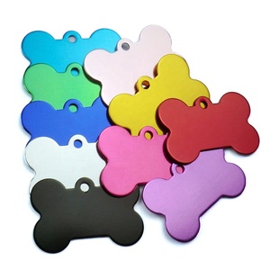 Wholesale Cheap Multicolor Aluminum <strong>Dog</strong> Collar Tags Custom Logo Bone Shape Features <strong>Lights</strong> Solid Pattern Material - Product Image 1