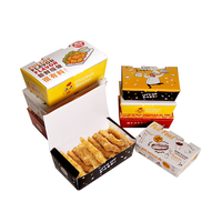 Boîtes d'emballage imprimées personnalisées pour snacks fast-food Emballage jetable de frites Conteneur de poulet frit Boîte à lunch à emporter Oem