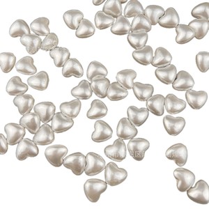Perlas acrílicas de imitación en forma de corazón para la fabricación de joyas, 413 perlas sueltas de color blanco nacarado, origen Chaozhou - Product Image 3