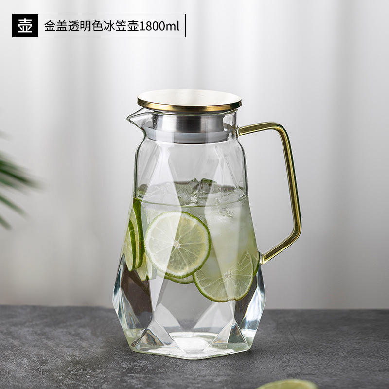 Popsicle transparent à bouchon doré, 1800 ml