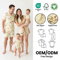 Pyjama d'été OEM personnalisé en Tencel Modal respirant et écologique pour bébés et enfants, ensemble de pyjamas en Tencel pour toute la famille