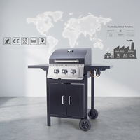 Parrilla de Gas de Estilo Moderno Personalizable, Parrilla Comercial de Gas Natural con Múltiples Quemadores, Equipo de Barbacoa de Alta Eficiencia Resistente al Viento