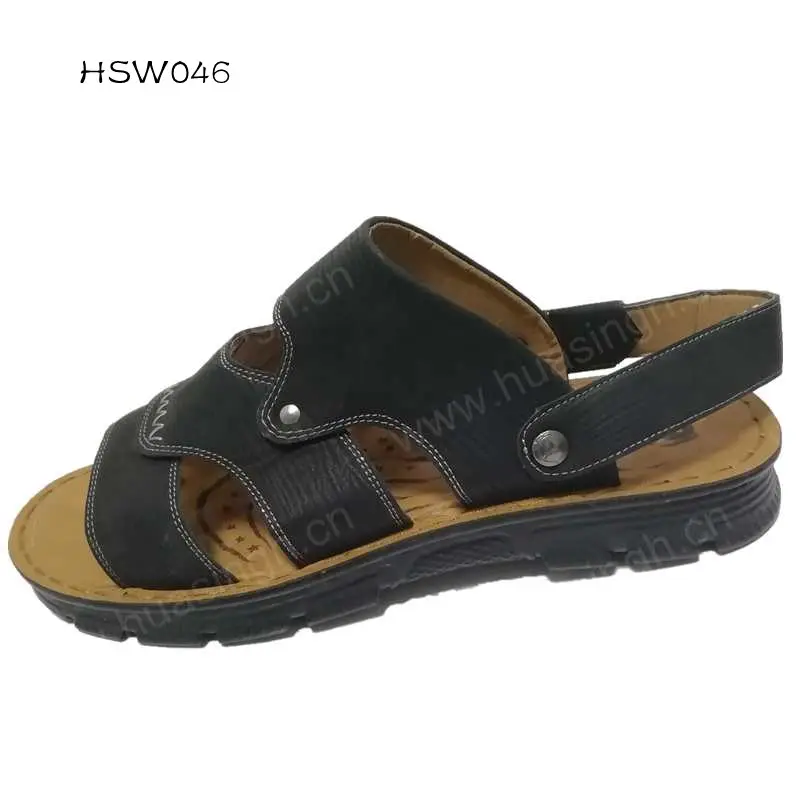 LXG, अफ्रीका के बाजार लोकप्रिय त्वरित-सुखाने पु पुरुषों सैंडल खुले पैर की अंगुली वृहदाकार संदेश के साथ समुद्र तट जूते बेल्ट को समायोजित HSW046