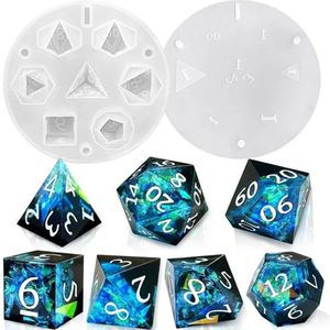 Juego de 7 moldes de silicona para resina epoxi, para manualidades, bricolaje, arte, juegos de mesa, venta al por mayor - Product Image 2