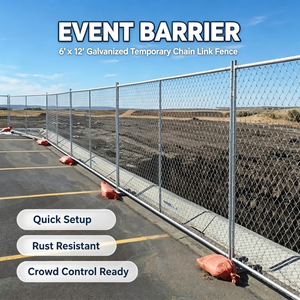 Barrière événementielle en gros 6'x12' – Clôture temporaire en treillis métallique, barrière amovible et portable pour festivals, chantiers et événements publics - Product Image 1