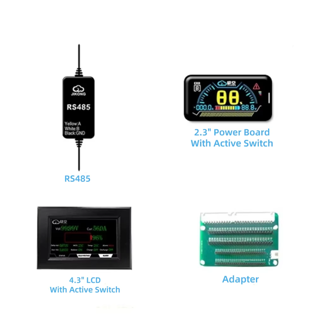 Jikong Smart BMS Lifepo4 Battery Jk Bms Lcd Display Adapter and Jk Bms Rs485 Module CAN
