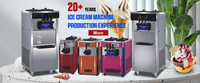 Fabricant de yaourt glacé commercial 22L/H trois machines à crème glacée machine à crème glacée molle Snack