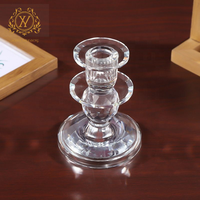 Bougie Tube droit clair coupe-vent ouragan chandelier tête unique cristal verre bougeoir pour centres de table de mariage