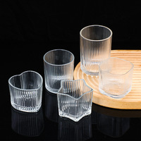 Vase à bougie en verre transparent multi-formes sans PFAS et sans plomb, pot à bougie en verre côtelé vide pour la fabrication de bougies d'aromathérapie DIY