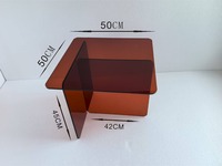 Table d'appoint en acrylique rose de petite taille, moderne et de haute qualité, table de salle de bain minimaliste multifonctionnelle, bureau d'angle pour gagner de la place