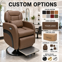 Fauteuil de Barbier Électrique Moderne XFMC Confortable, Inclinable Hydraulique, Portable, pour Salon de Coiffure et Esthétique