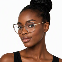 Nouvelles lunettes anti-lumière bleue pour femmes, monture en métal œil de chat photochromique, lunettes optiques tendance, lunettes photochromiques
