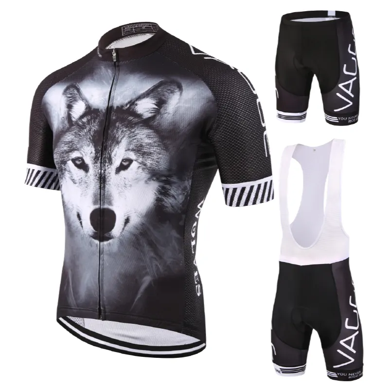 3D Wolf Cool Design Cycling Jersey,OEM Cycling Clothing China,Custom Bicycle Shorts Complete Set Of Bike